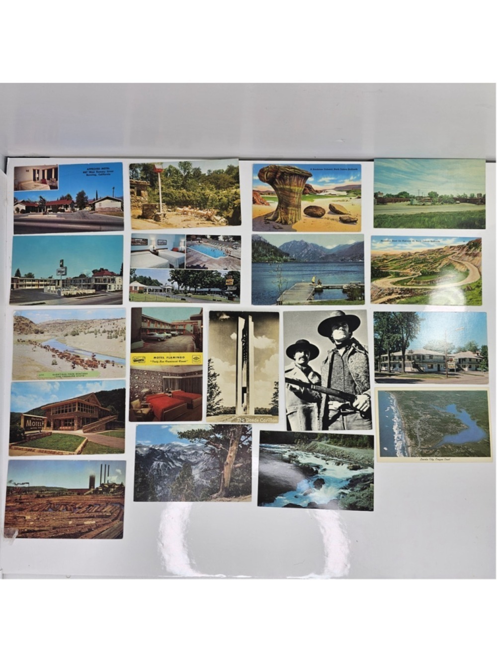 Vintage USA Postcard Lot 18 pcs Motels Travel Oregon Montana Clint Eastwood